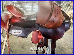 15 1/4 Rocking R Western Saddle with Short 25 Round Skirt & FQHB 7 Gullet