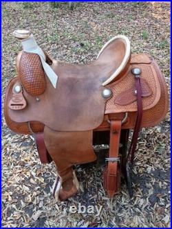 15.5 Billy Cook Ranch Roping Saddle. Made in Sulphur, Oklahoma