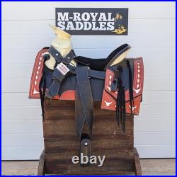 15.5 Black Charro Working Economica Saddle Montura Trabajo