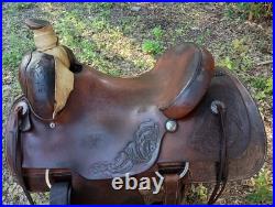 15.5 James Norris Ranch Roping Saddle