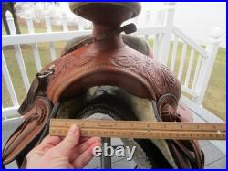 15.5'' Qh Bars Textan Hereford Western Roper Roping Saddle 32.2# USA Tx