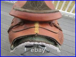 15.5'' Qh Bars Textan Hereford Western Roper Roping Saddle 32.2# USA Tx