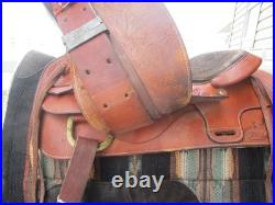 15.5'' Qh Bars Textan Hereford Western Roper Roping Saddle 32.2# USA Tx