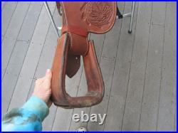 15.5'' Qh Bars Textan Hereford Western Roper Roping Saddle 32.2# USA Tx