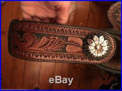 15.5'' Skyhorse Western Saddle w Sterling Silver Matching Breastplate/Headstall