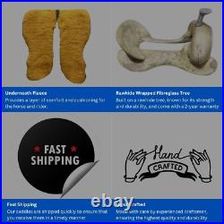 15.5 Western Ranch Saddle Full QH Bars Tooled Leather Horse Roping Tack