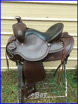 15.5 dark oil leather Wolverine Western draft horse trail saddle
