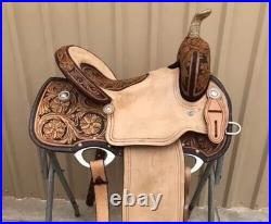 15 Best Quality Western Barrel Rough Out Leather Saddle With Free Matching Tack