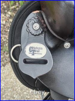 15 CHISHOLM TRAIL Black Light Weight Leather & Cordura Western Saddle CLEAN