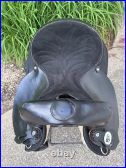 15 CHISHOLM TRAIL Black Light Weight Leather & Cordura Western Saddle CLEAN