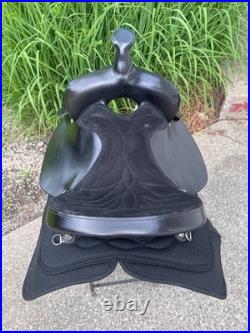 15 CHISHOLM TRAIL Black Light Weight Leather & Cordura Western Saddle CLEAN