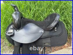 15 CHISHOLM TRAIL Black Light Weight Leather & Cordura Western Saddle CLEAN