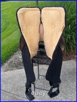 15 CHISHOLM TRAIL Black Light Weight Leather & Cordura Western Saddle CLEAN