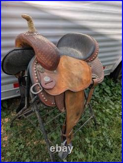 15 Circle Y Lisa Lockhart Flex 2 Barrel Saddle Western Horse Tack NICE