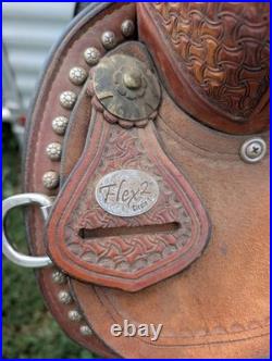 15 Circle Y Lisa Lockhart Flex 2 Barrel Saddle Western Horse Tack NICE