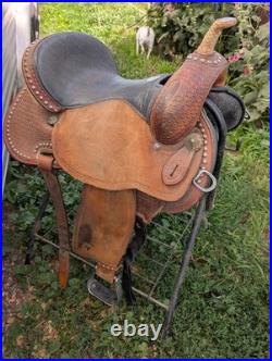 15 Circle Y Lisa Lockhart Flex 2 Barrel Saddle Western Horse Tack NICE