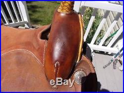 15'' DR J western barrel saddle ROUGH OUT Leather FQHB