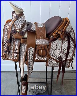 15 Embroidered Charro Horse Saddle, Montura Charra Para Caballo