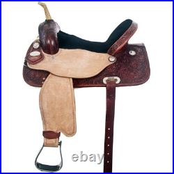 15 In Flex Tree Western Horse Saddle Hilason In American Leather Barrel Trail 15 In Flex Tree Western Horse Saddle Hilason In American Leather Barrel Trail
