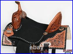 15 In Hilason Western Horse Barrel Flex Tree Trail American Leather Saddle