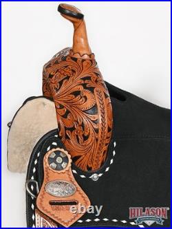 15 In Hilason Western Horse Barrel Flex Tree Trail American Leather Saddle