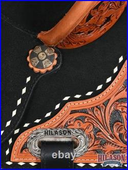 15 In Hilason Western Horse Barrel Flex Tree Trail American Leather Saddle