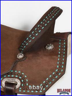 15 In Hilason Western Horse Flex Tree Saddle American Leather Trail Barrel