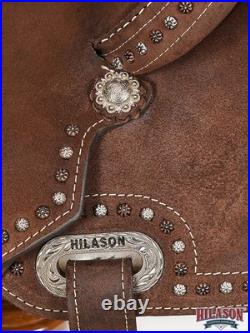 15 In Hilason Western Horse Flex Tree Saddle American Leather Trail Barrel