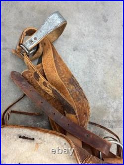 15 In. Used Western Saddle Dark Brown Barrel Leather 1400 Free Shipping