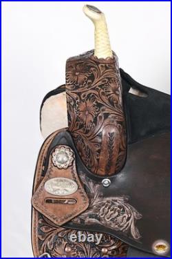 15 In Western Horse Saddle American Leather Treeless Trail Barrel Hilason