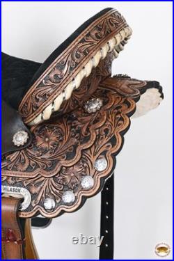 15 In Western Horse Saddle American Leather Treeless Trail Barrel Hilason