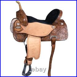 15 In Western Horse Saddle Hilason In American Leather Flex Tree Barrel Trail