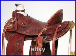 15 In Western Horse Wade Saddle American Leather Ranch Roping Mahogany Hilason