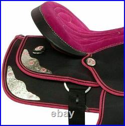 15 Inches Equestrian Horse Saddle Western Barrel Racing Synthetic With Free Set