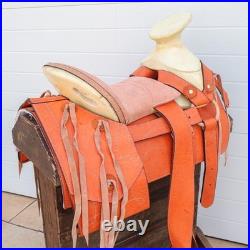 15 Orange Charro Saddle Leather Saddlebag Mexican Montura Charra Horse Tack Set