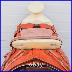 15 Orange Charro Saddle Leather Saddlebag Mexican Montura Charra Horse Tack Set