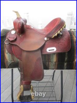 15'' Qh Bars Rocking R Saddlery Bear Trap Western Barrel Saddle USA