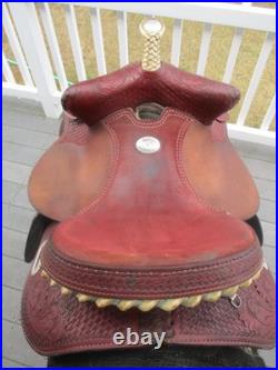 15'' Qh Bars Rocking R Saddlery Bear Trap Western Barrel Saddle USA