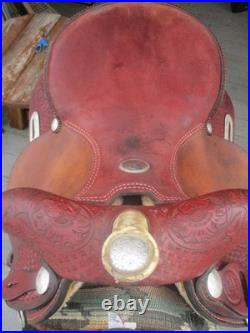 15'' Qh Bars Rocking R Saddlery Bear Trap Western Barrel Saddle USA