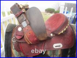 15'' Qh Bars Rocking R Saddlery Bear Trap Western Barrel Saddle USA