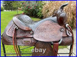 15 SIMCO Tooled Leather Western Horse Saddle #8500
