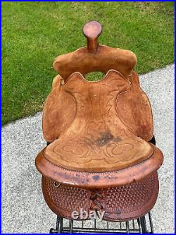 15 SIMCO Western Barrel Horse Saddle #5093 Basket Tooled