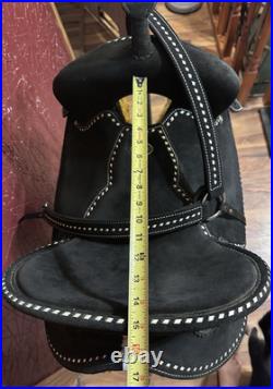 15 Tacktical Equine Barrel/ Pleasure/Trail Western Saddle, Black Leather