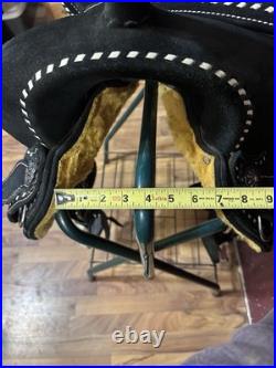 15 Tacktical Equine Barrel/ Pleasure/Trail Western Saddle, Black Leather