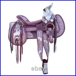 15 Vino Montura Fina Charra Bordada Embroidered Charro Saddle