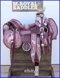 15 Vino Montura Fina Charra Bordada Embroidered Charro Saddle