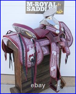 15 Vino Montura Fina Charra Bordada Embroidered Charro Saddle
