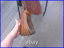 15'' Vintage Equitation Qh Bars Floral Tooled Silver Laced Western Saddle 38.4#