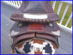 15'' Vintage Equitation Qh Bars Floral Tooled Silver Laced Western Saddle 38.4#