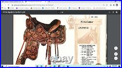 15'' Vntg King Series Big Horn #1825 H. M. Cutter Tooled Western Saddle Fqhb 35lb#
